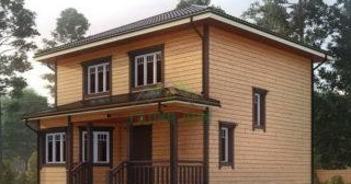 Двухэтажный дом из бруса в Энгельс от Строй-Энг - строительство от 136266 руб.