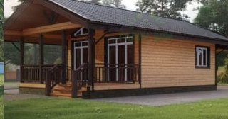 Проект одноэтажного дома из бруса с террасой - Строительство в Энгельс от Строй-Энг от 136266 руб.